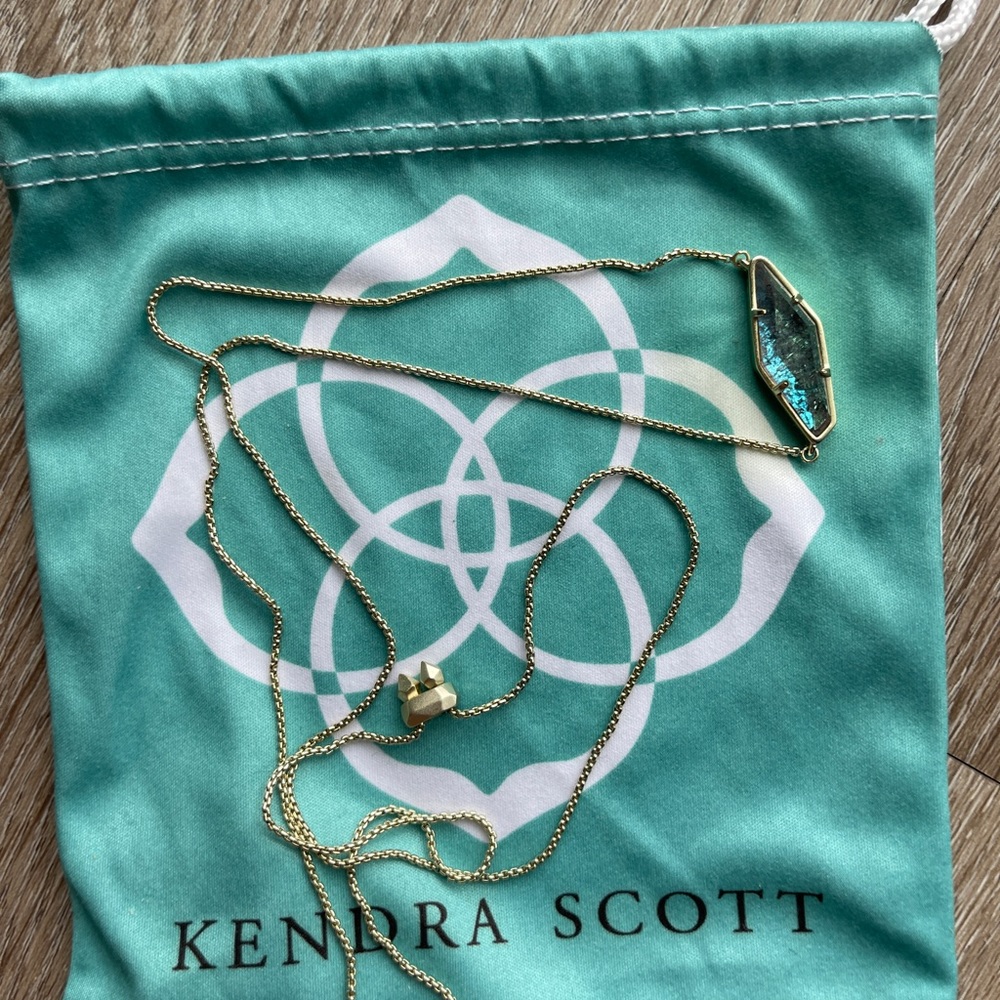 RARE DISCONTINUED Kendra Scott Adjustable necklace large multicolor crystal